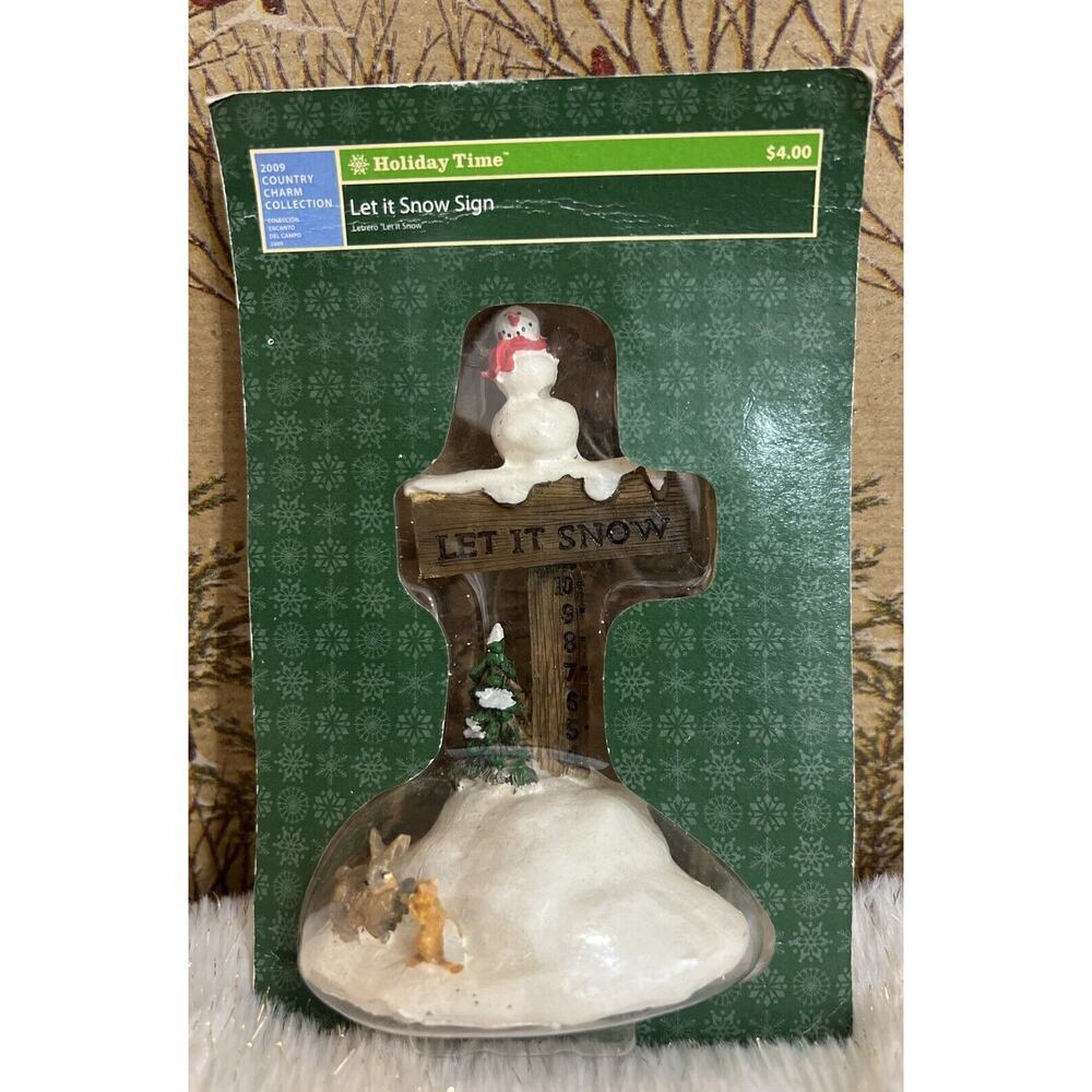 Holiday Time Let it Snow‎ Christmas Village Accessory Figurine Snowman 2009 READ
